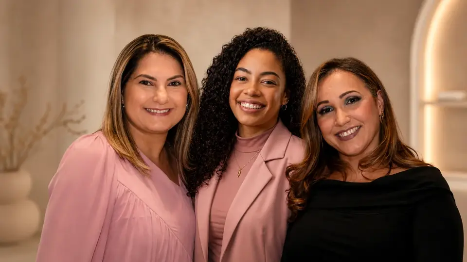 Kamila Leal, Letícia Lima e Taís Caritá, equipe da Kamila Leal Estética e Unha